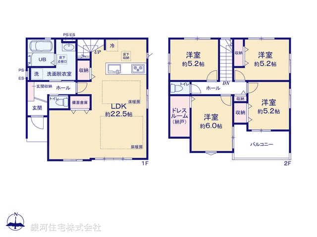 G00398869 東京都小平市学園東町３丁目 新築一戸建て 7699万円【間取図】