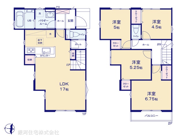 G00398872 東京都東久留米市浅間町２丁目 新築一戸建て 6199万円【間取図】