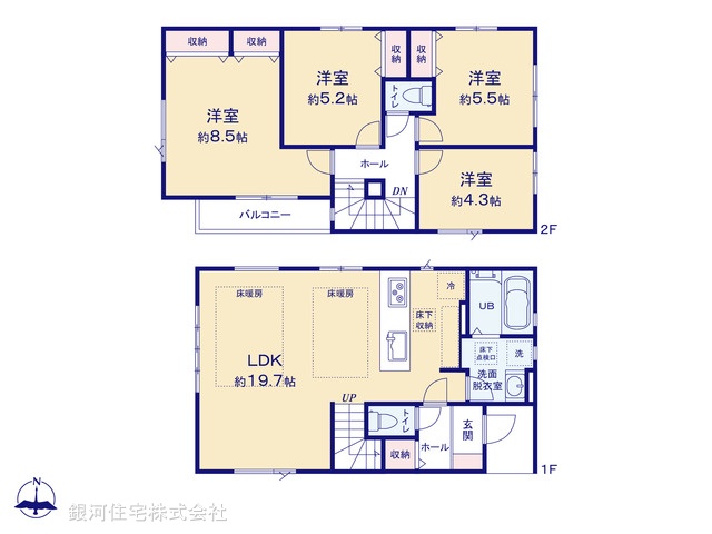 G00398874 東京都江戸川区大杉５丁目 新築一戸建て 6699万円【間取図】