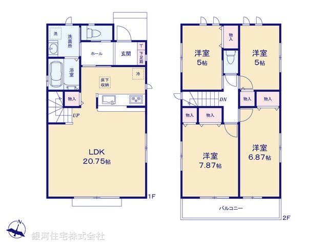 G00398883 千葉県松戸市金ヶ作 新築一戸建て 4898万円【間取図】