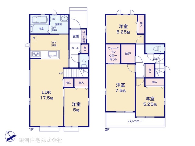 G00398914 千葉県市川市曽谷１丁目 新築一戸建て 5190万円【間取図】
