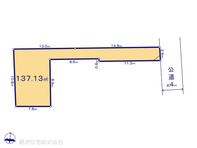 G00398927 東京都世田谷区粕谷３丁目 土地 8080万円【区画図】