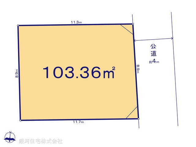G00398928 東京都世田谷区粕谷３丁目 土地 8780万円【区画図】