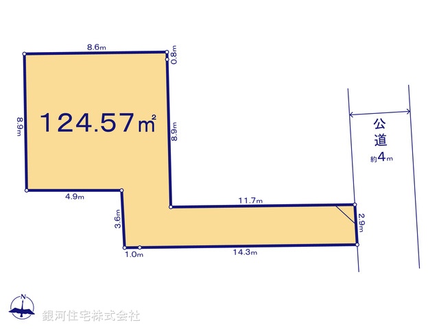 G00398929 東京都世田谷区粕谷３丁目 土地 8380万円【区画図】