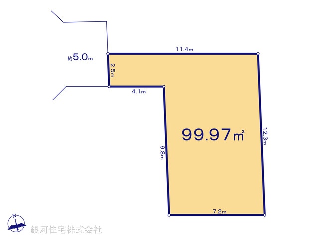 G00398932 東京都東久留米市前沢３丁目 土地 2180万円【区画図】