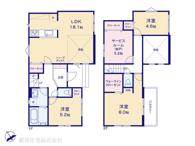 G00398988 埼玉県越谷市千間台東３丁目 新築一戸建て 4580万円【間取図】