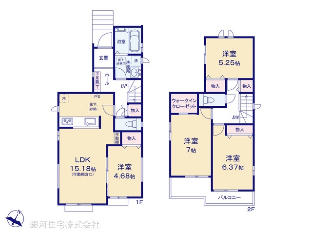 G00399007 千葉県市川市本北方３丁目 新築一戸建て 5090万円【間取図】