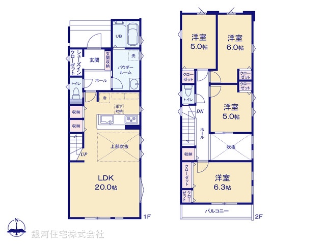 G00399013 千葉県松戸市常盤平６丁目 新築一戸建て 5199万円【間取図】