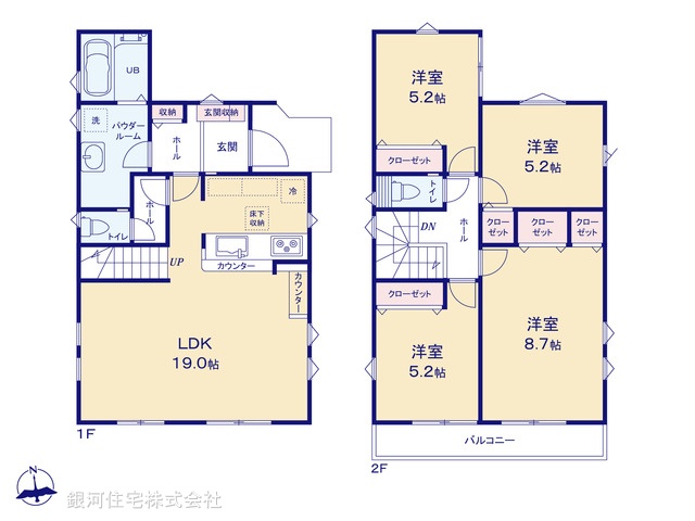 G00399014 千葉県柏市南逆井２丁目 新築一戸建て 3899万円【間取図】