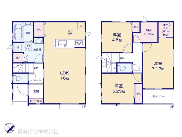 G00399190 千葉県浦安市海楽１丁目 新築一戸建て 7090万円【間取図】