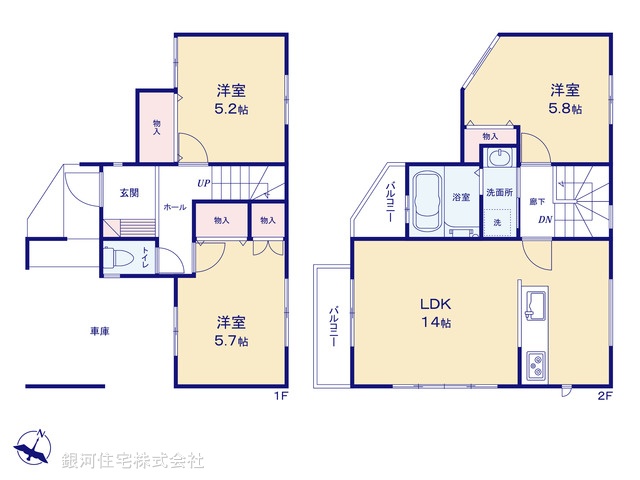 G00399296 千葉県船橋市三咲２丁目 新築一戸建て 3380万円【間取図】