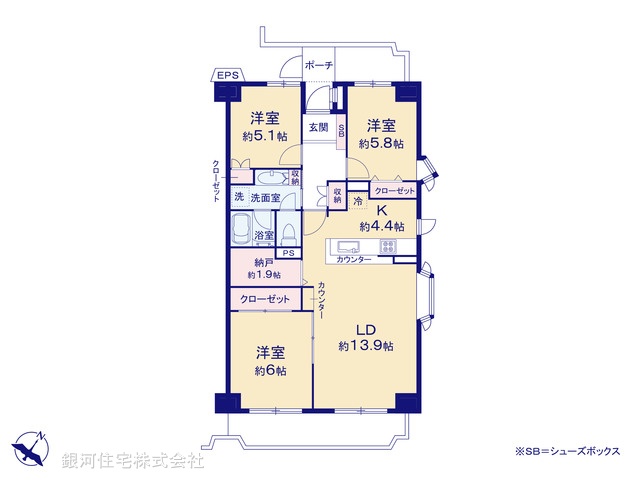 G00399357 神奈川県三浦市南下浦町上宮田 中古マンション 2080万円【間取図】