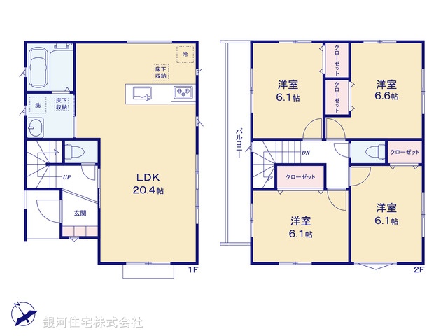 G00399393 千葉県船橋市宮本７丁目 新築一戸建て 4980万円【間取図】