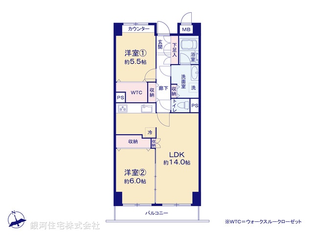 G00399405 神奈川県横須賀市野比２丁目 中古マンション 2199万円【間取図】