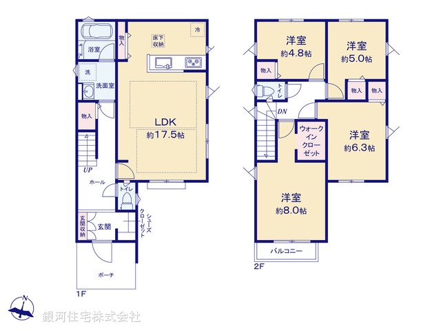 G00399430 東京都町田市鶴川５丁目 新築一戸建て 5480万円【間取図】