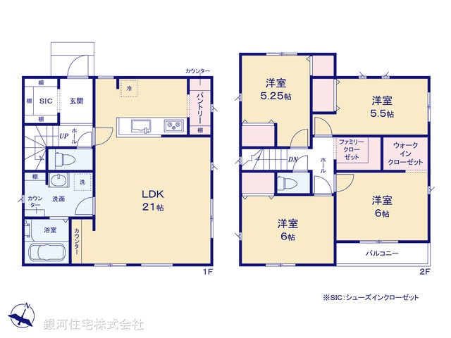 G00399452 神奈川県横浜市金沢区富岡西１丁目 新築一戸建て 5390万円【間取図】