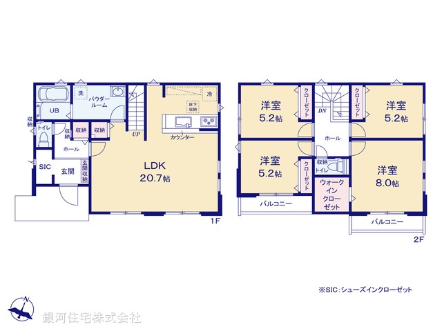 G00399503 千葉県船橋市上山町３丁目 新築一戸建て 5499万円【間取図】