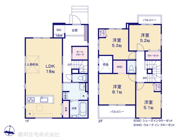 G00399513 埼玉県八潮市中央３丁目 新築一戸建て 4998万円【間取図】