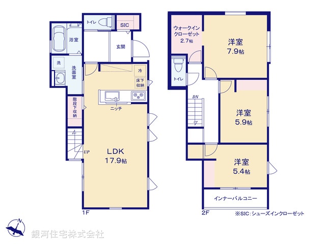 G00399601 千葉県市川市国府台１丁目 新築一戸建て 4980万円【間取図】