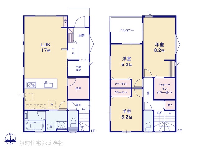 G00399614 埼玉県所沢市東狭山ヶ丘３丁目 新築一戸建て 4480万円【間取図】