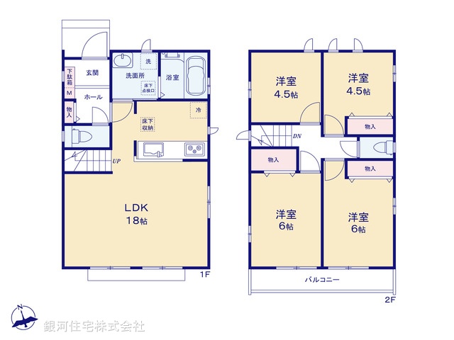 G00399625 東京都調布市佐須町５丁目 新築一戸建て 6790万円【間取図】