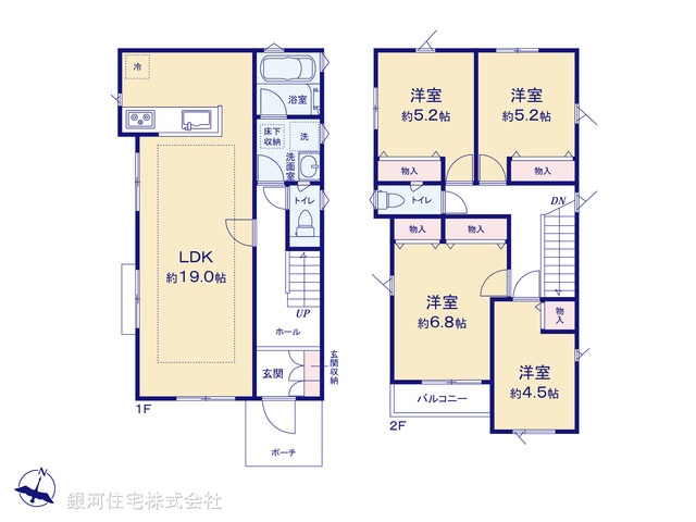 G00399724 東京都町田市鶴川５丁目 新築一戸建て 5580万円【間取図】