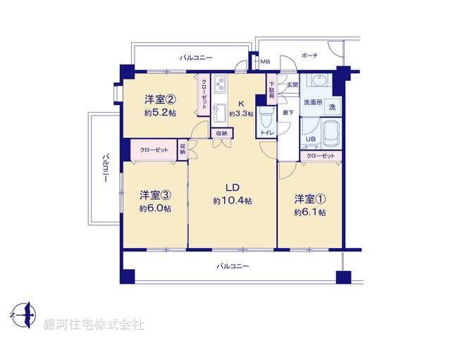 G00399726 埼玉県川口市中青木５丁目 中古マンション 4480万円【間取図】