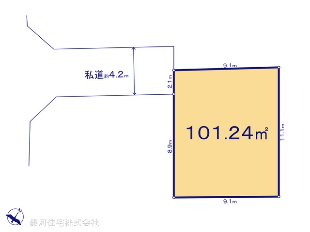 G00399738 埼玉県上尾市西宮下３丁目 土地 2150万円【区画図】