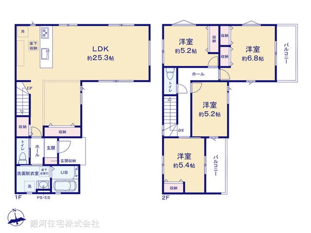 G00399748 千葉県鎌ヶ谷市北中沢２丁目 新築一戸建て 4999万円【間取図】