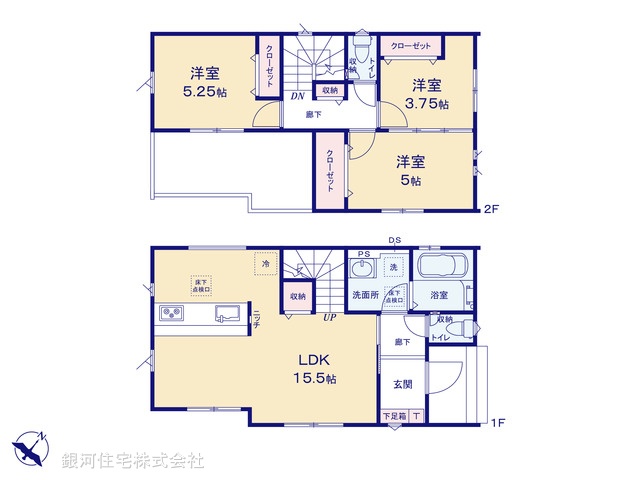 G00399864 埼玉県北本市東間８丁目 新築一戸建て 2680万円【間取図】