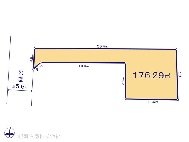 G00399941 神奈川県厚木市上落合 土地 1980万円【区画図】