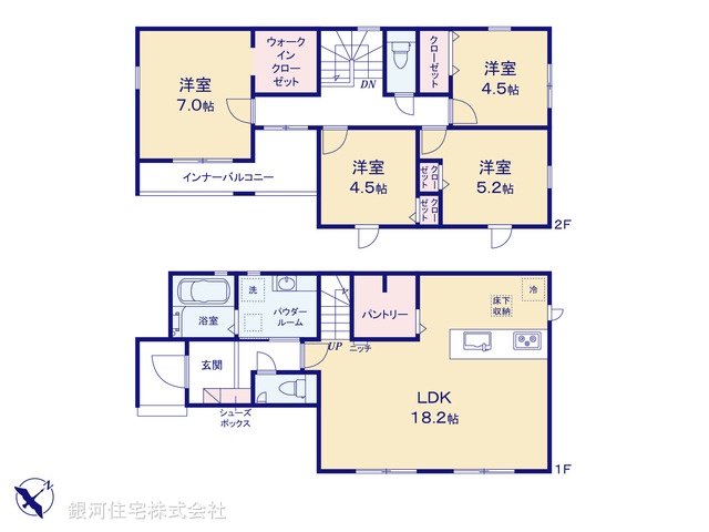 G00400003 埼玉県北葛飾郡松伏町大字松伏 新築一戸建て 3390万円【間取図】