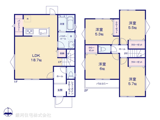 G00400007 神奈川県横須賀市林２丁目 新築一戸建て 2890万円【間取図】
