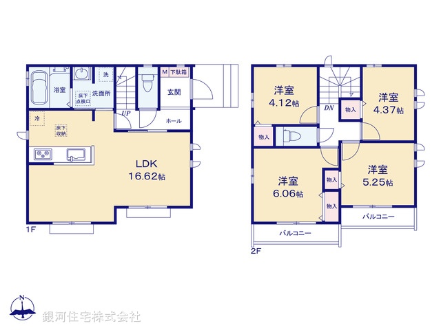 G00400012 東京都世田谷区宇奈根２丁目 新築一戸建て 6890万円【間取図】