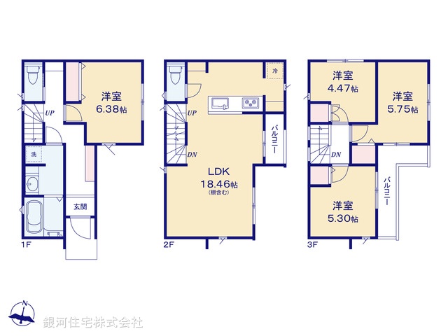 G00400016 埼玉県さいたま市中央区本町東５丁目 新築一戸建て 5299万円【間取図】