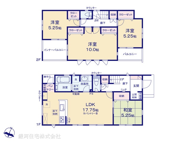 G00400028 埼玉県鴻巣市滝馬室 新築一戸建て 4390万円【間取図】