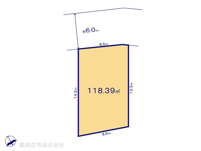 G00400034 千葉県習志野市花咲１丁目 土地 4250万円【区画図】