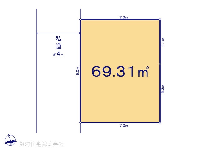 G00400079 千葉県松戸市西馬橋４丁目 土地 1890万円【区画図】