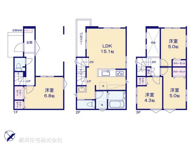 G00400080 埼玉県川口市末広１丁目 新築一戸建て 5080万円【間取図】