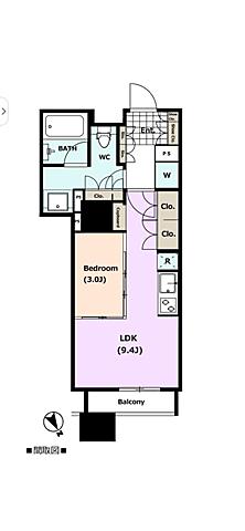 T00080107 東京都渋谷区神宮前１丁目 中古マンション 4800万円【間取図】